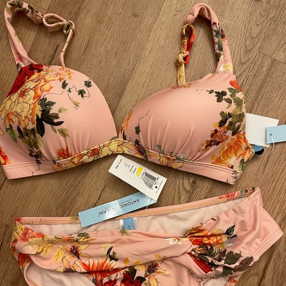 NWT ANTONIO MELANI FLORAL BIKINI - Picture 3 of 3